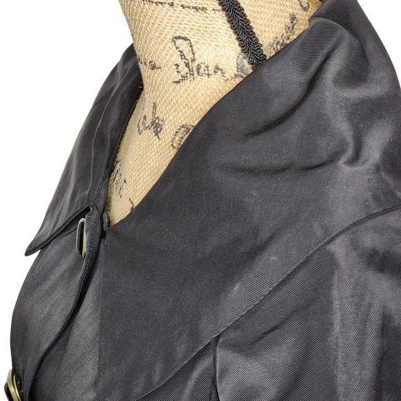 Vertigo Paris Womens Knee-length Trench Coat Size Small Black Accent Buttons - Picture 5 of 12